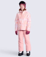 Laxx Printed Kids Waterproof Ski Jacket - Pale Pink