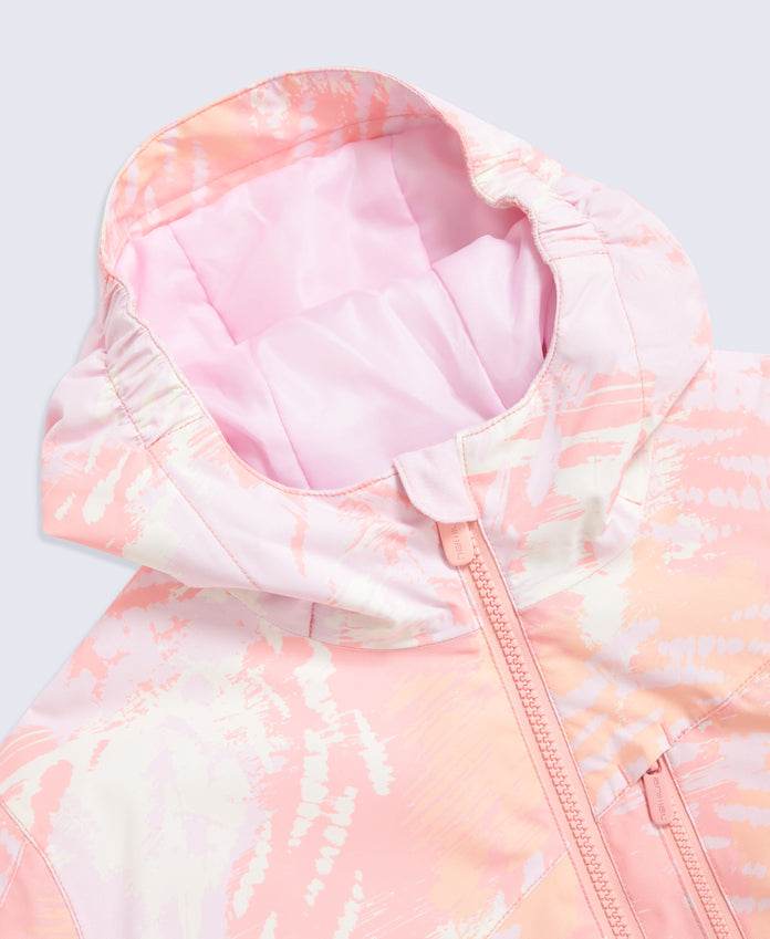 Laxx Printed Kids Waterproof Ski Jacket - Pale Pink