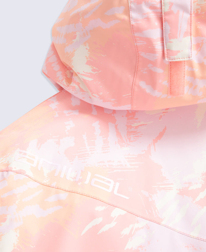 Laxx Printed Kids Waterproof Ski Jacket - Pale Pink
