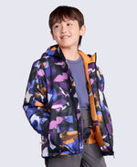 Laxx Printed Kids Waterproof Ski Jacket - Purple