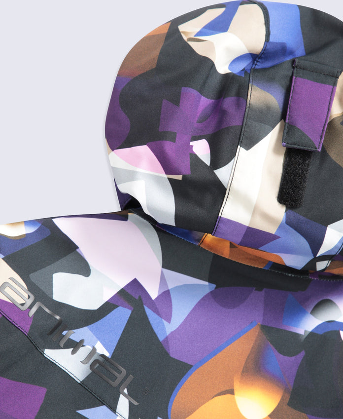 Laxx Printed Kids Waterproof Ski Jacket - Purple