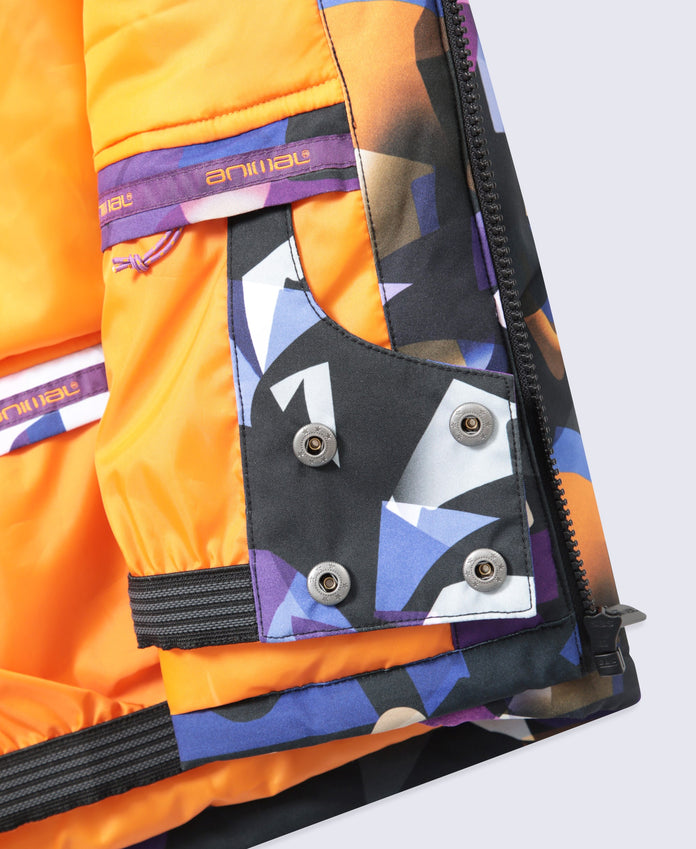 Laxx Printed Kids Waterproof Ski Jacket - Purple
