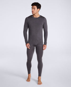 Aeryn Mens Merino Blend Seamless Long Sleeve Top - Black