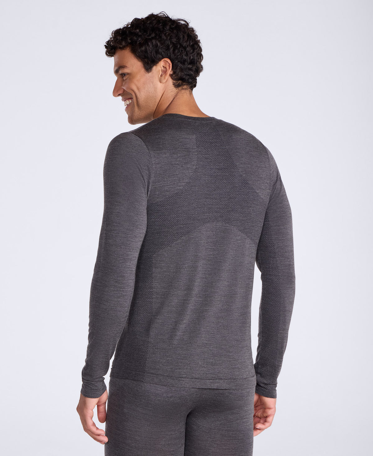 Aeryn Mens Merino Blend Seamless Long Sleeve Top - Black