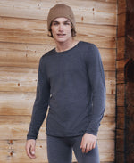 Aeryn Mens Merino Blend Seamless Long Sleeve Top - Black