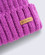 Geneva Womens Sherpa Lined Pom Beanie - Dark Pink