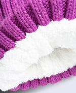 Geneva Womens Sherpa Lined Pom Beanie - Dark Pink