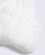 Geneva Sherpa Lined Pom Beanie - White