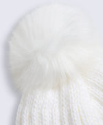 Geneva Sherpa Lined Pom Beanie - White