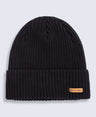 Bobbi Sherpa Lined Ribbed Beanie - Black