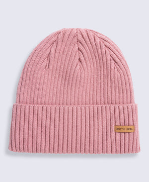 Bobbi Sherpa Lined Ribbed Beanie - Pink