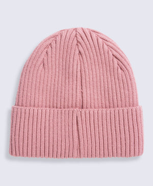 Bobbi Sherpa Lined Ribbed Beanie - Pink