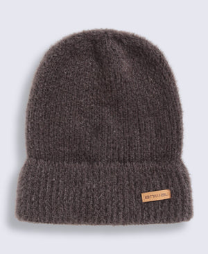 Fluffy Womens Beanie - Light Brown