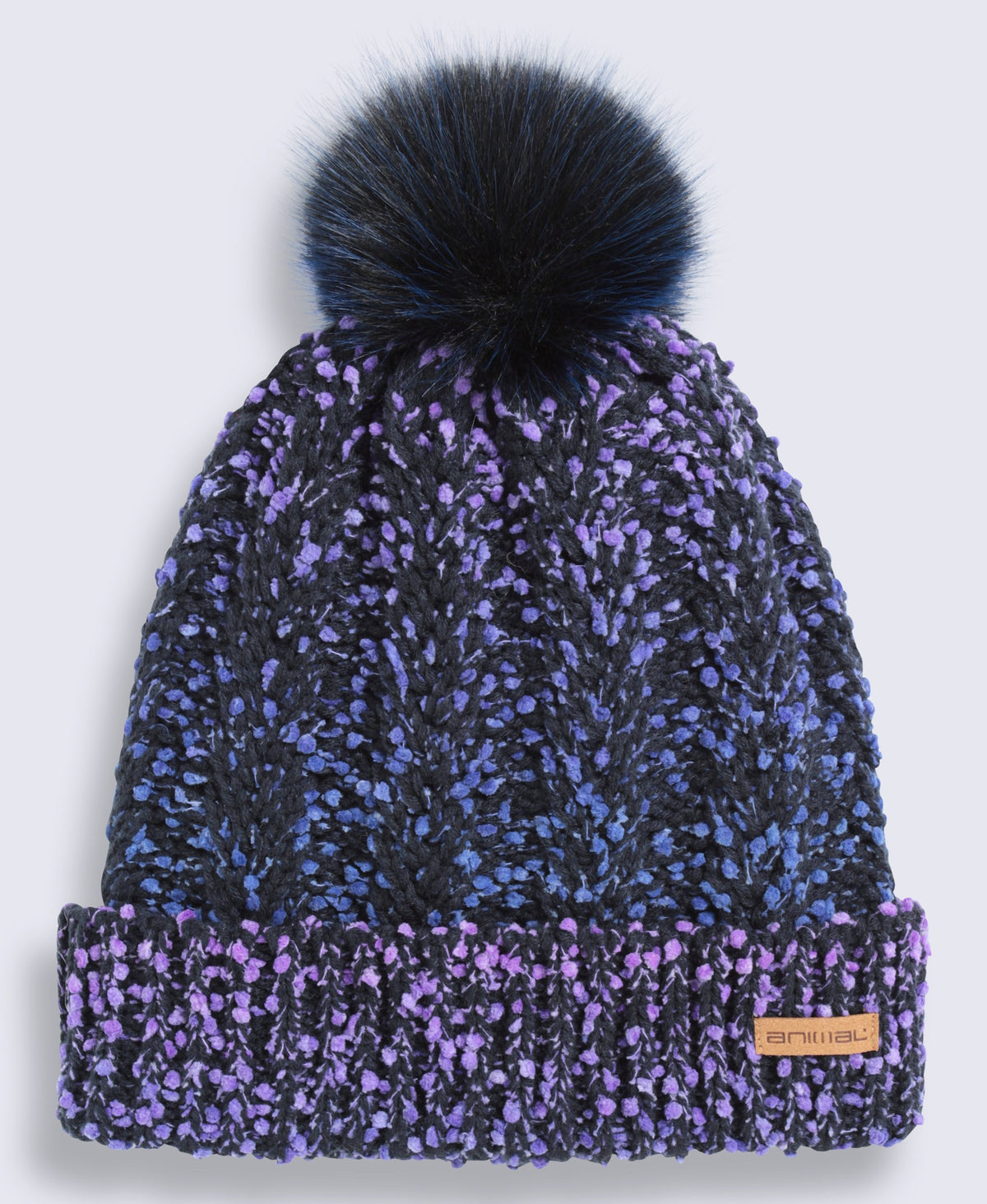 Celeste Womens Fleece Lined Pom Beanie - Purple