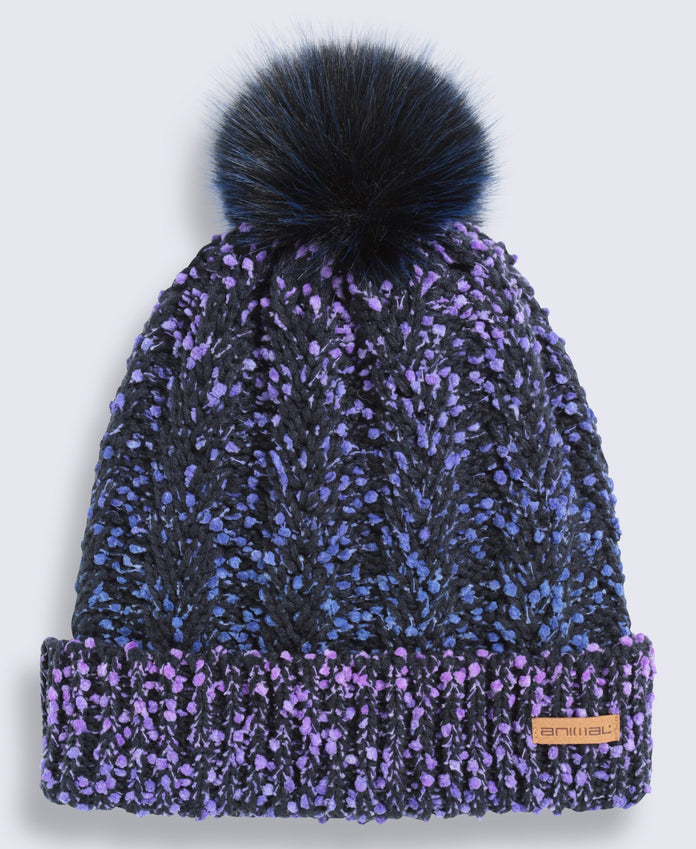 Celeste Fleece Lined Pom Beanie - Purple