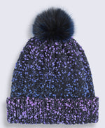 Celeste Fleece Lined Pom Beanie - Purple