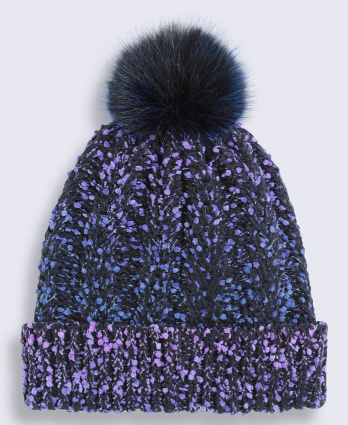 Celeste Fleece Lined Pom Beanie - Purple