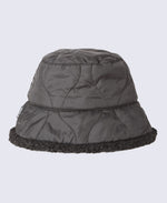 Ellie Womens Quilted Borg Lined Bucket Hat - Black