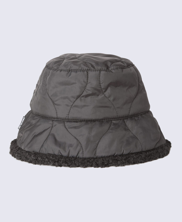 Ellie Womens Quilted Borg Lined Bucket Hat - Black