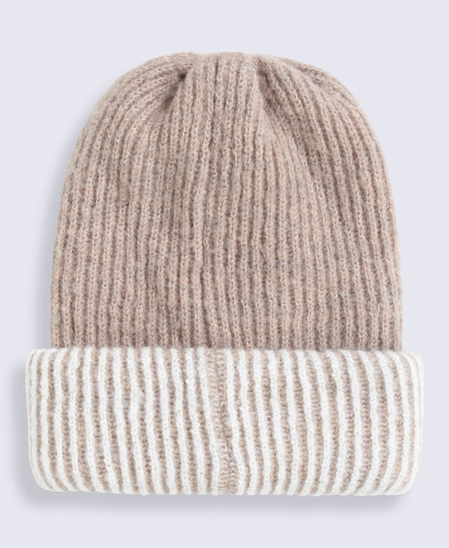 Emma Double Layer Beanie - Brown