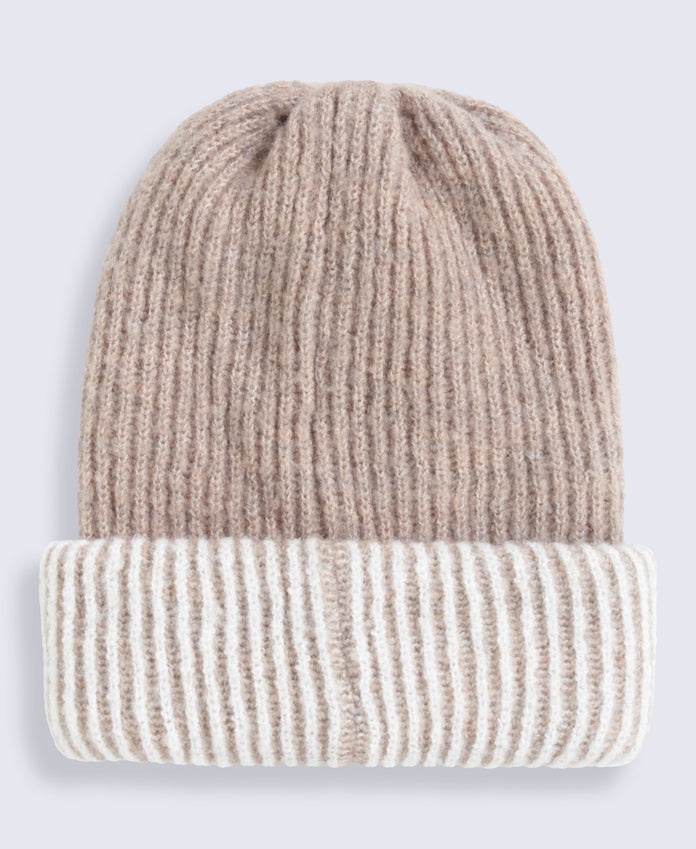 Emma Double Layer Beanie - Brown