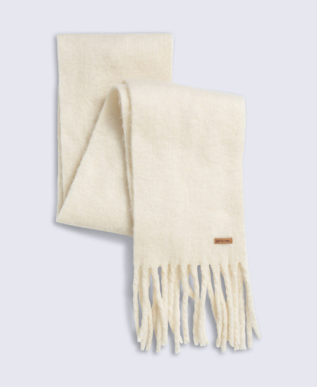 Womens Cosy Brushed Scarf - Beige