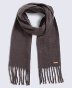 Womens Cosy Brushed Scarf - Brown