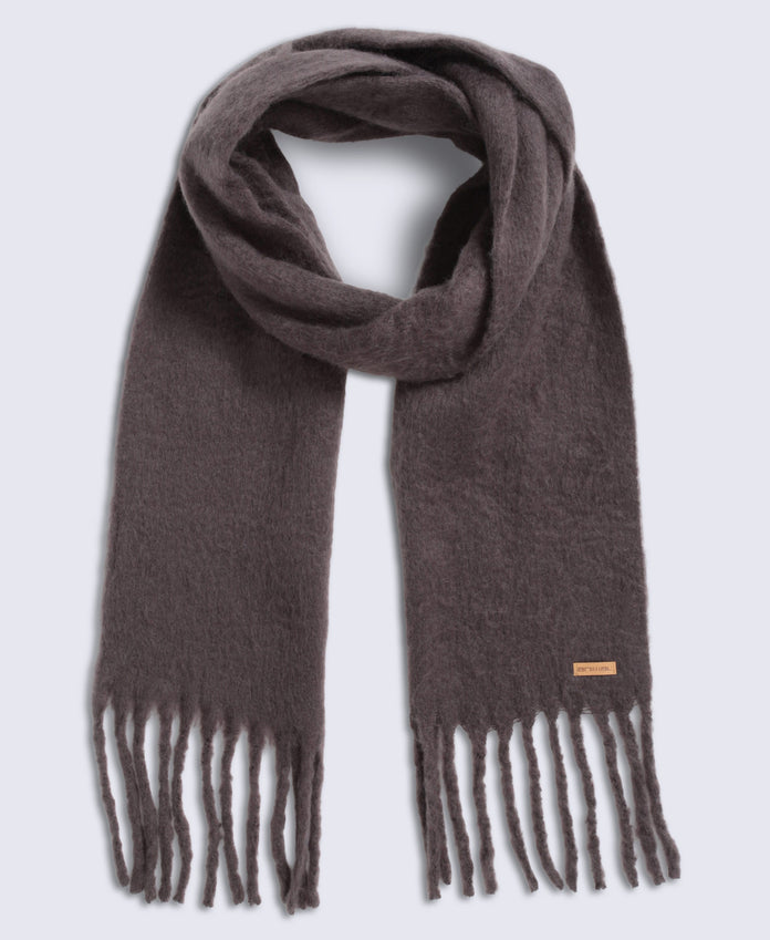 Womens Cosy Brushed Scarf - Brown