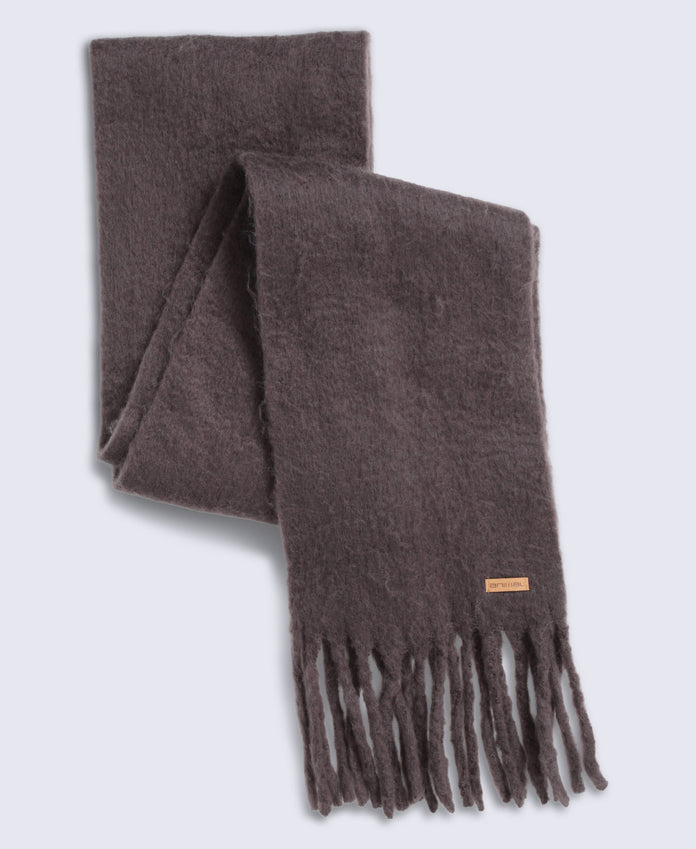 Womens Cosy Brushed Scarf - Brown