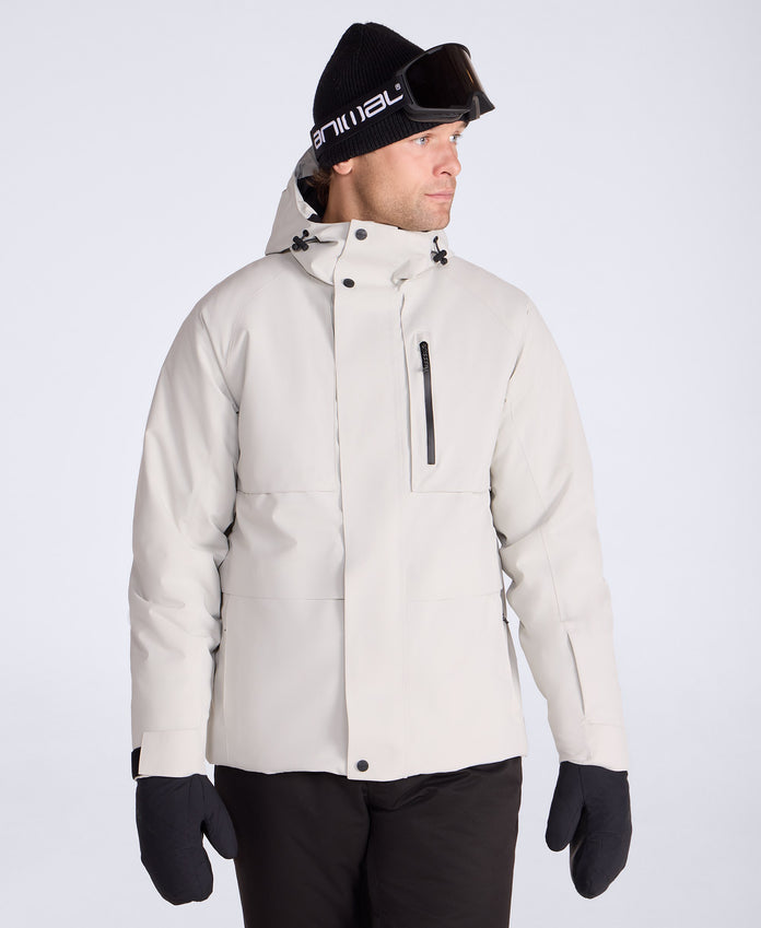 Forge Men’s Lightweight Padded Waterproof Ski Jacket - Light Grey