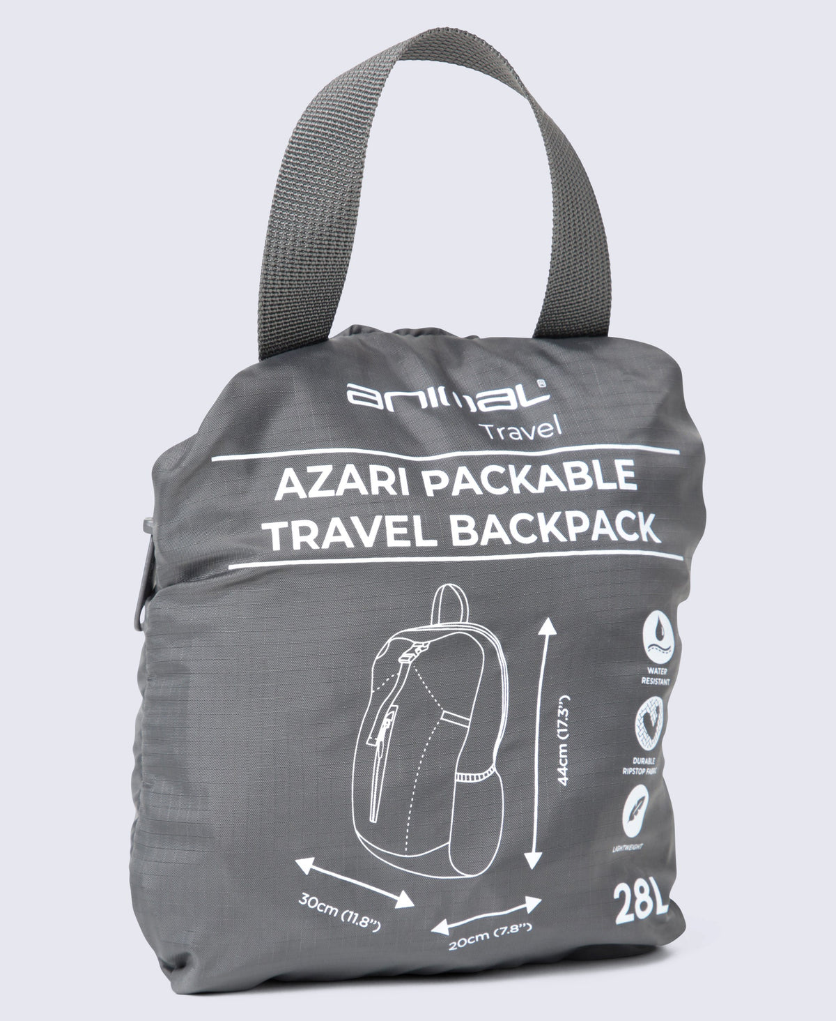 Azari Packable Travel Backpack 28L - Charcoal