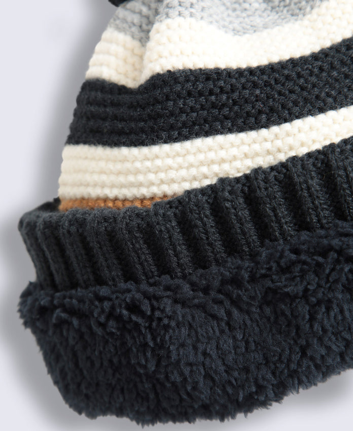 Leo Kids Sherpa Lined Beanie - Blue
