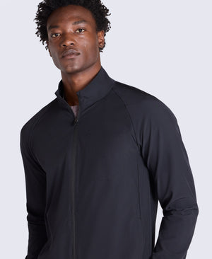 Avenue Mens Lightweight Funnel Neck Jacket - Black
