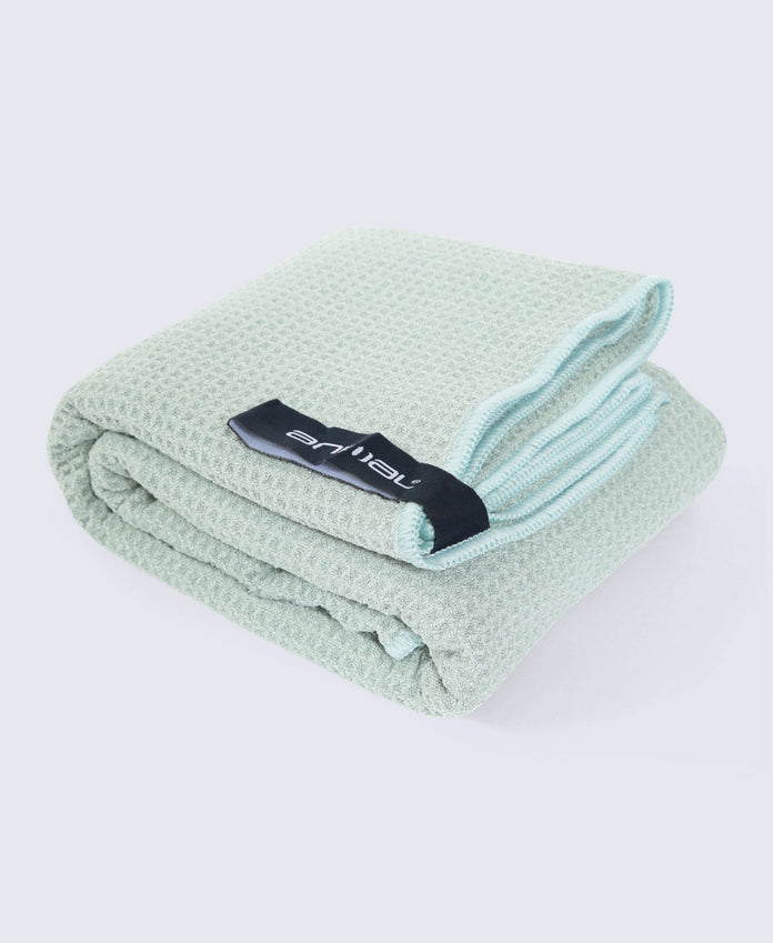 Waffle Microfibre Travel Towel 130 x 70cm - Green