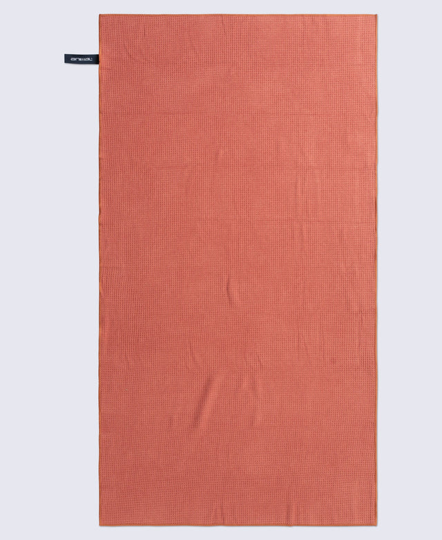 Waffle Microfibre Travel Towel 130 x 70cm - Rust