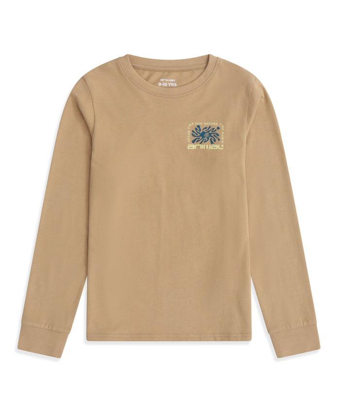 Kids Graphic Long Sleeve Tommy T-Shirt - Tan