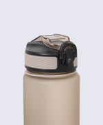 BPA Free Wide Push Lid Water Bottle 600ml - Beige