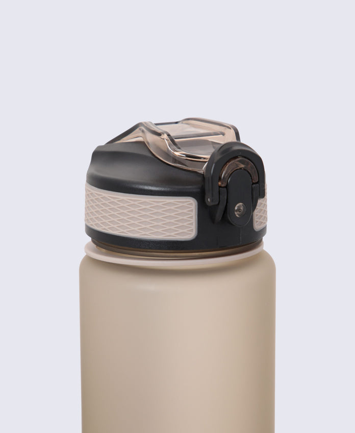 BPA Free Wide Push Lid Water Bottle 600ml - Beige