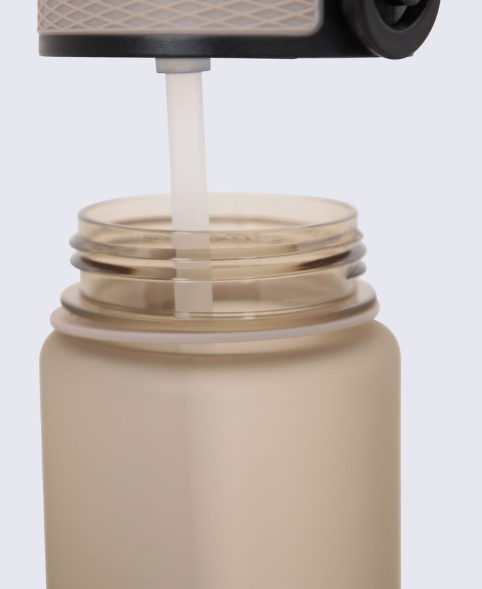 BPA Free Wide Push Lid Water Bottle 600ml - Beige