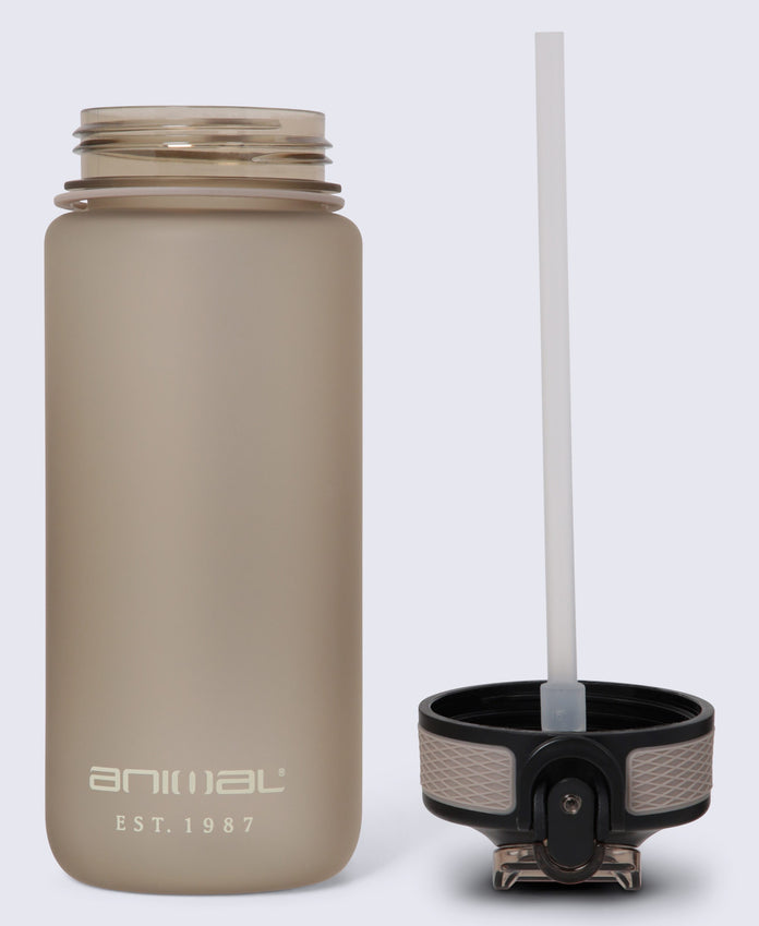 BPA Free Wide Push Lid Water Bottle 600ml - Beige