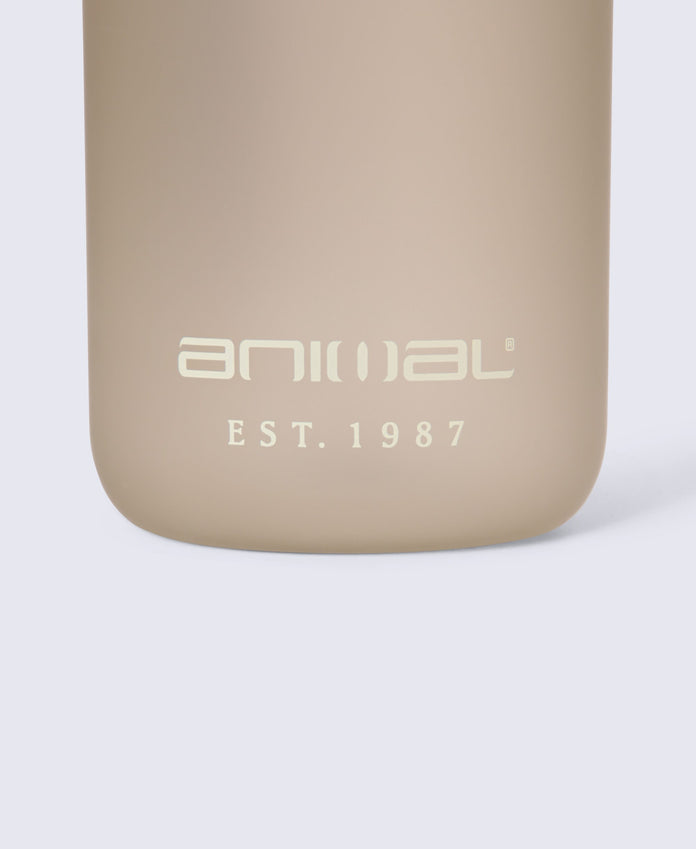 BPA Free Wide Push Lid Water Bottle 600ml - Beige