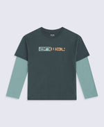 Rio Kids Double Sleeve T-Shirt - Navy