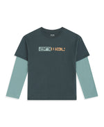 Rio Kids Double Sleeve T-Shirt - Navy