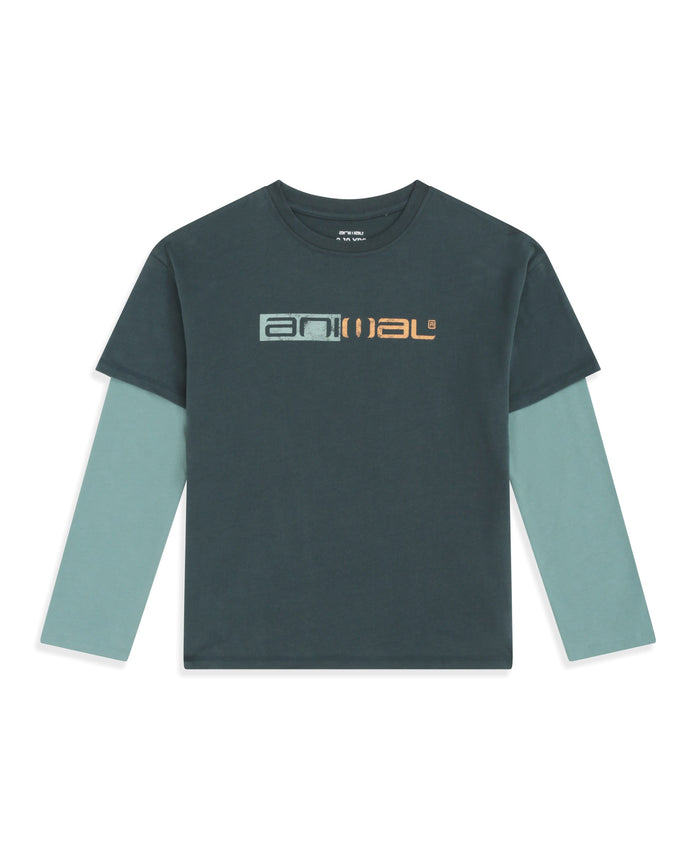 Rio Kids Double Sleeve T-Shirt - Navy