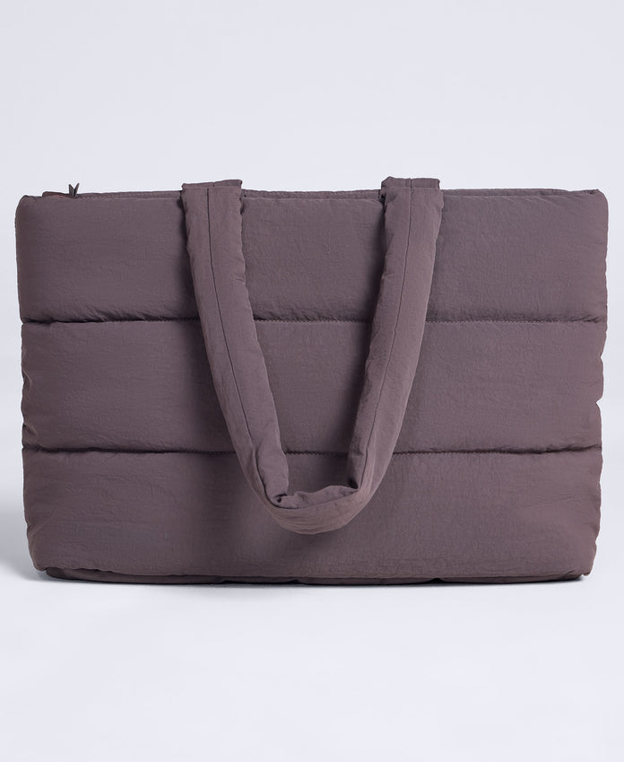 Eden Quilted Shopper Bag - Dark Brown
