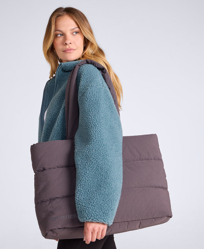 Eden Quilted Shopper Bag - Dark Brown