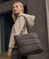 Eden Quilted Shopper Bag - Dark Brown
