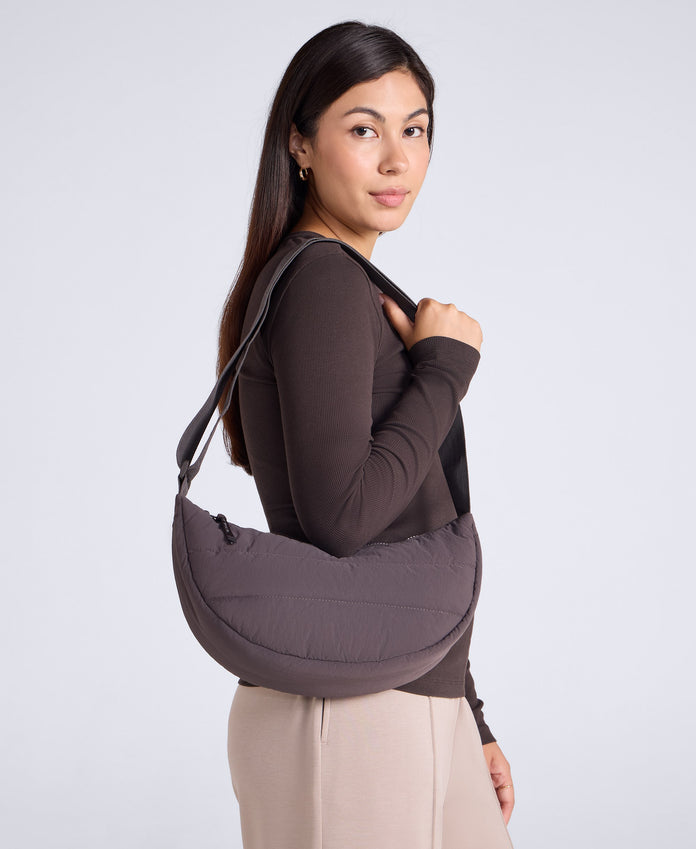 Eden Quilted Cross Body Bag - Dark Brown