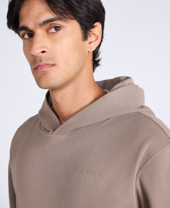 Jude Mens Travel Pique Hoodie - Stone