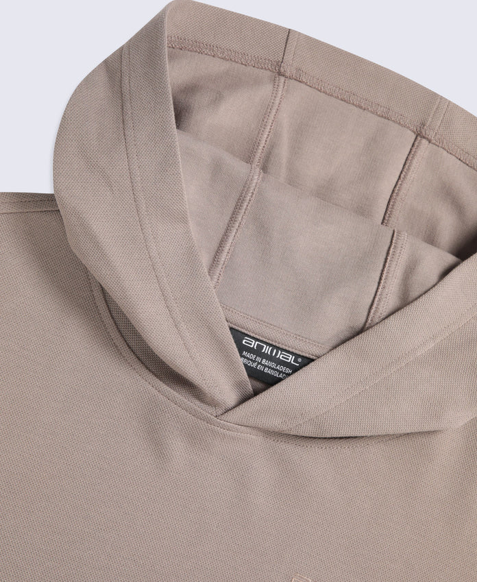 Jude Mens Travel Pique Hoodie - Stone